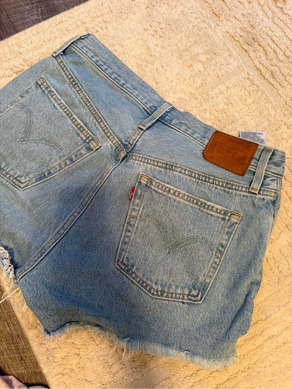 Levi's Light Blue Denim Cutoff Shorts with Raw Hem